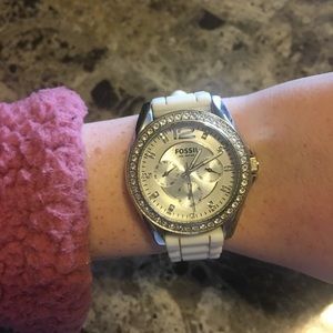 White fossil watch